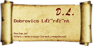 Dobrovics Lóránt névjegykártya