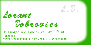 lorant dobrovics business card